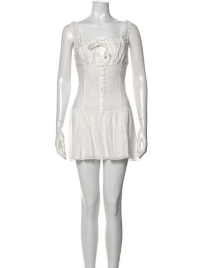 Pre-owned Frankies Bikinis Square Neckline Mini Dress In Neutral