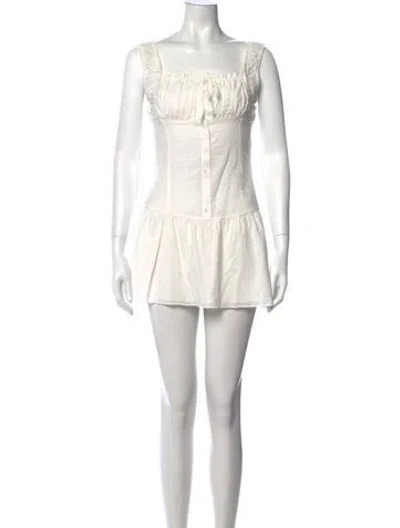 Pre-owned Frankies Bikinis Square Neckline Mini Dress In Neutrals