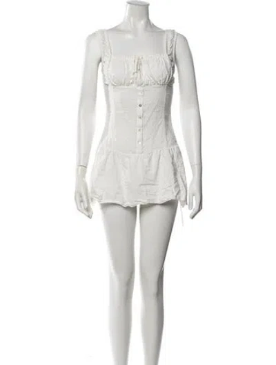 Pre-owned Frankies Bikinis Square Neckline Mini Dress In Neutrals