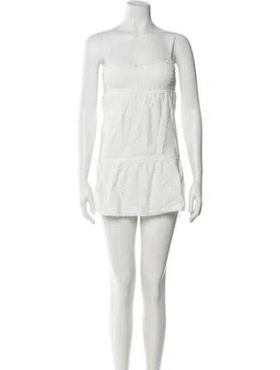 Pre-owned Frankies Bikinis Square Neckline Mini Dress W/ Tags In Neutral