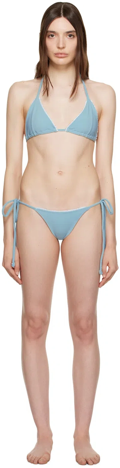 Frankies Bikinis Ssense Exclusive Blue Tia & Mackenzie Bikini In Blue Skies