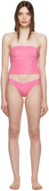 Frankies Bikinis Ssense Exclusive Pink Peace & Enzo Bikini In Candy Crush