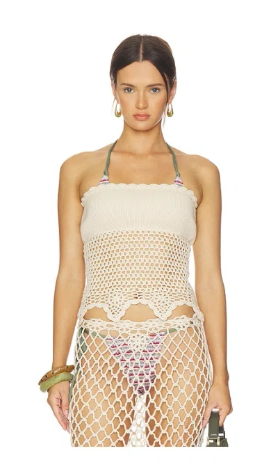 Frankies Bikinis Star Crochet Blouse In Multi