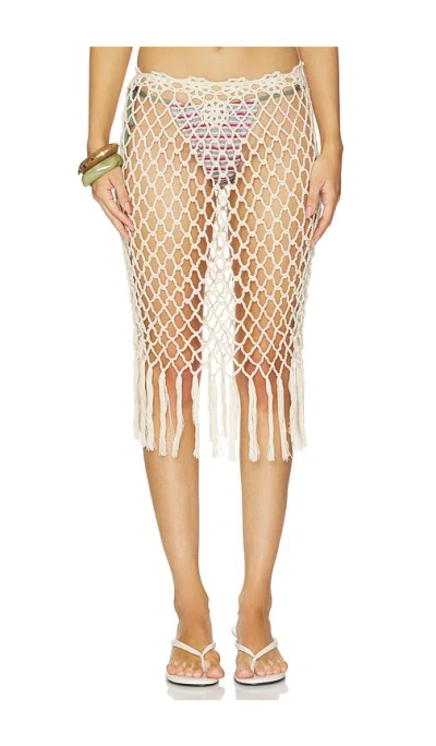 Frankies Bikinis Star Crochet Midi Skirt In Multi
