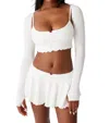 FRANKIES BIKINIS STAR SHINE JACQUARD TANK TOP IN MOON FLOWER