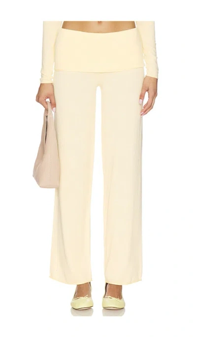 Frankies Bikinis Storm Knit Pant In Yellow