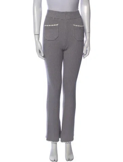 Pre-owned Frankies Bikinis Straight Leg Pants In Gray