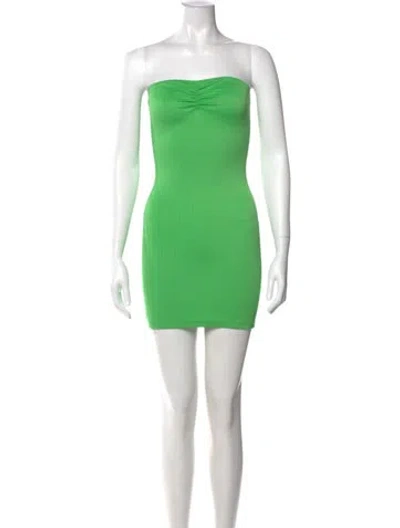 Pre-owned Frankies Bikinis Strapless Mini Dress In Green