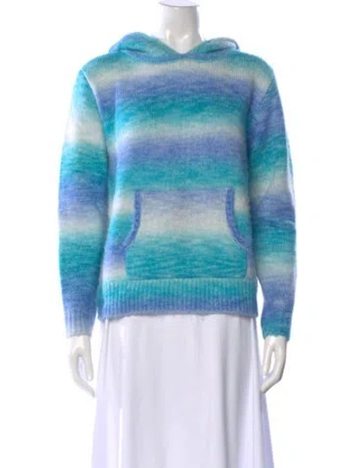 Pre-owned Frankies Bikinis Striped Crew Neck Sweater In Blue