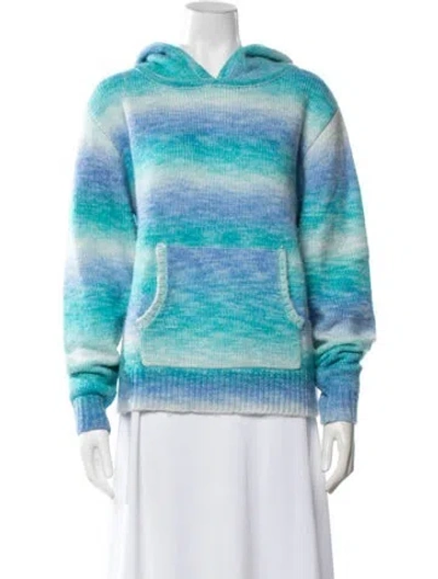 Pre-owned Frankies Bikinis Striped Crew Neck Sweater In Blue