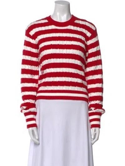 Pre-owned Frankies Bikinis Striped Crew Neck Sweater W/ Tags In Red