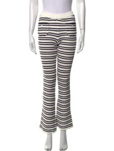 Pre-owned Frankies Bikinis Striped Flared Pants W/ Tags In Multi