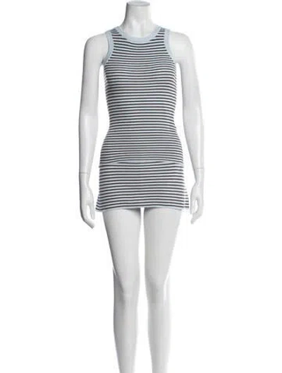 Pre-owned Frankies Bikinis Striped Skirt Set In Neutral