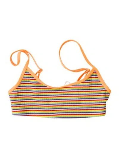 Pre-owned Frankies Bikinis Striped Top In Multi