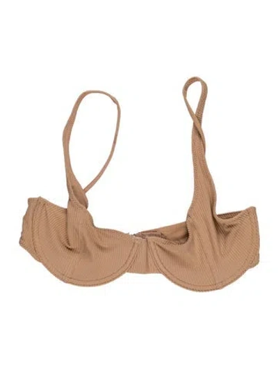 Pre-owned Frankies Bikinis Striped Top In Neutrals