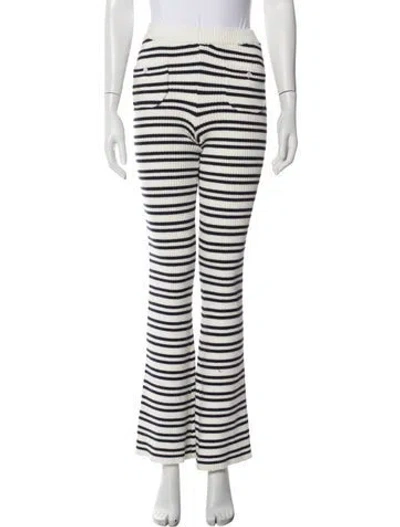 Pre-owned Frankies Bikinis Striped Wide Leg Pants In Multi