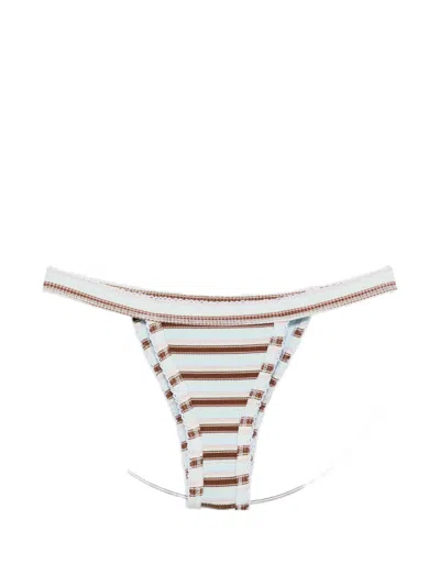 Frankies Bikinis Stripe-pattern Bikini Bottoms In Blue