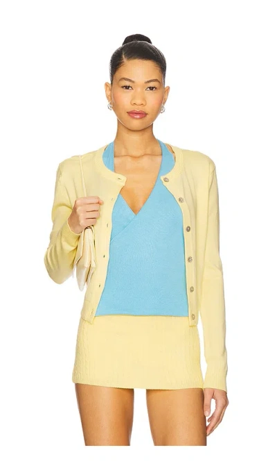 Frankies Bikinis Sundae Knit Cardigan In Yellow