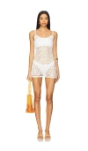 Frankies Bikinis Sunshine Crochet Mini Dress In White