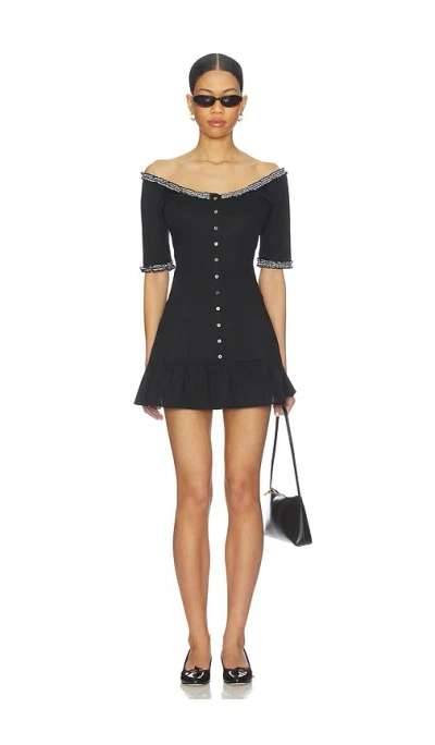 Frankies Bikinis Sweet Dreams Poplin Mini Dress In Black