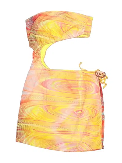 Pre-owned Frankies Bikinis Swimsuit Cover Up In Yellow