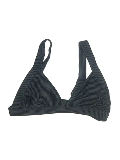 Pre-owned Frankies Bikinis Swimsuit Top Black Chevron/herringbone Pattern Swimwear
