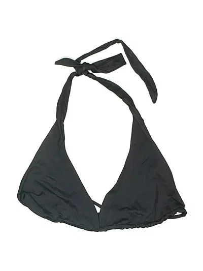 Pre-owned Frankies Bikinis Swimsuit Top Black Solid Pattern Swimwear