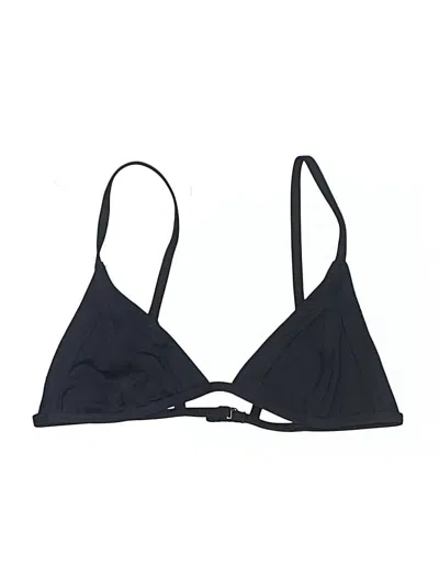Pre-owned Frankies Bikinis Swimsuit Top Black Solid Pattern Swimwear