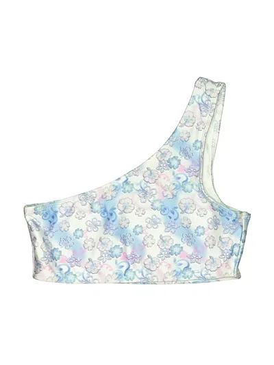 Pre-owned Frankies Bikinis Swimsuit Top Blue Paisley Pattern Swimwear