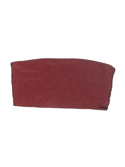 Pre-owned Frankies Bikinis Swimsuit Top Burgundy Swimwear