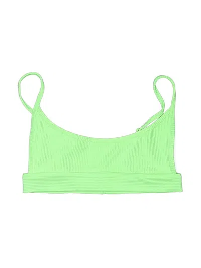 Pre-owned Frankies Bikinis Swimsuit Top Green Swimwear