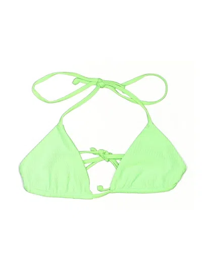 Pre-owned Frankies Bikinis Swimsuit Top Green Swimwear