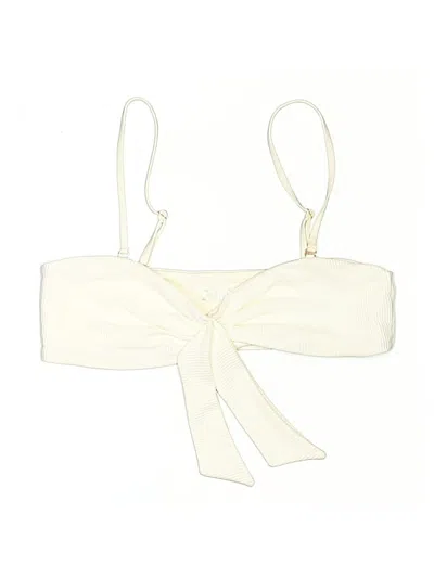 Pre-owned Frankies Bikinis Swimsuit Top Ivory Swimwear
