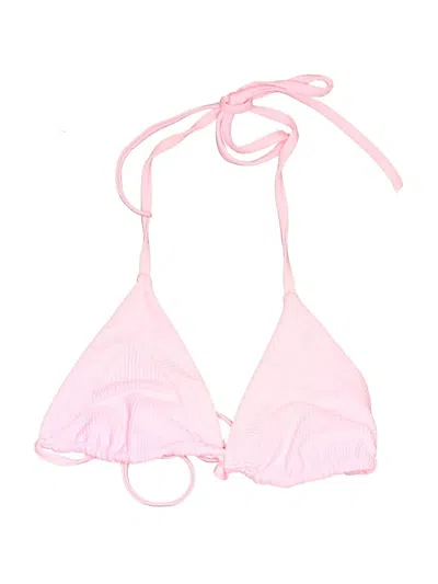 Pre-owned Frankies Bikinis Swimsuit Top Pink Swimwear