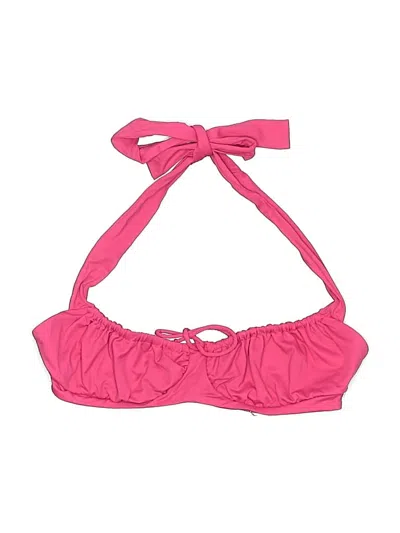 Pre-owned Frankies Bikinis Swimsuit Top Pink Swimwear