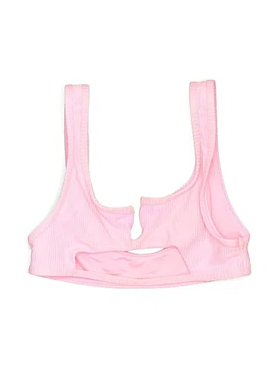 Pre-owned Frankies Bikinis Swimsuit Top Pink Swimwear