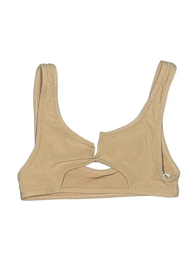 Pre-owned Frankies Bikinis Swimsuit Top Tan Swimwear