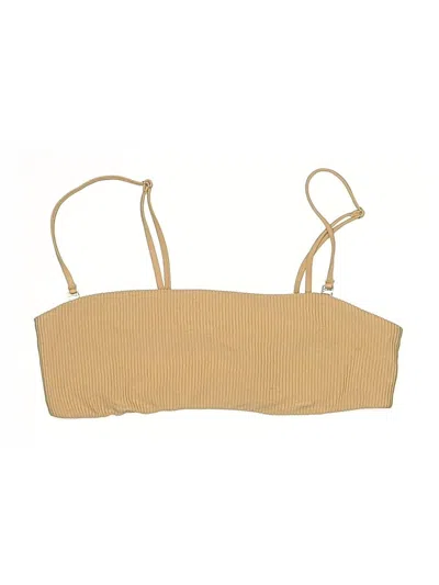 Pre-owned Frankies Bikinis Swimsuit Top Tan Swimwear In Brown