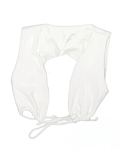 Pre-owned Frankies Bikinis Swimsuit Top White Swimwear