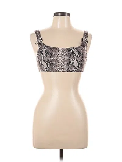 Pre-owned Frankies Bikinis Tank Top Tan Strapless Neckline Tops In Brown