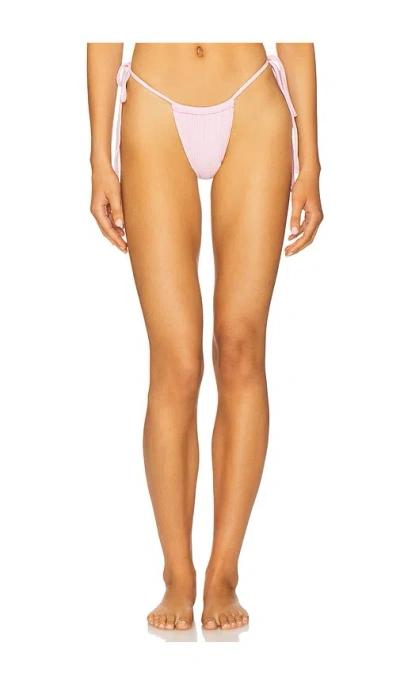 Frankies Bikinis Tia Ribbed Bikini Bottom In Pink
