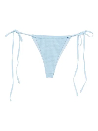 Frankies Bikinis Tia Tie-detail Bikini Bottom In Blue