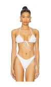 Frankies Bikinis Tidal Eyelet Bikini Top In White