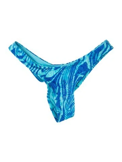 Pre-owned Frankies Bikinis Tie-dye Print Bottoms In Blue