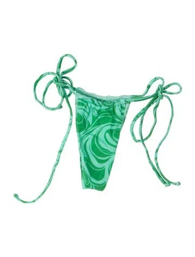 Pre-owned Frankies Bikinis Tie-dye Print Bottoms In Blue/green