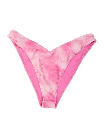 Pre-owned Frankies Bikinis Tie-dye Print Bottoms In Pink