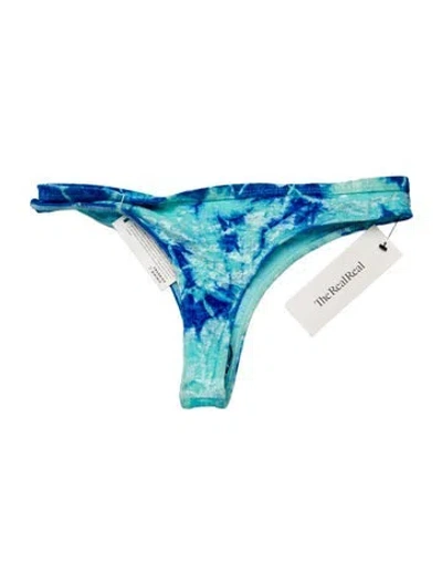 Pre-owned Frankies Bikinis Tie-dye Print Bottoms W/ Tags In Blue