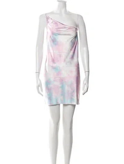 Pre-owned Frankies Bikinis Tie-dye Print Mini Dress W/ Tags In White
