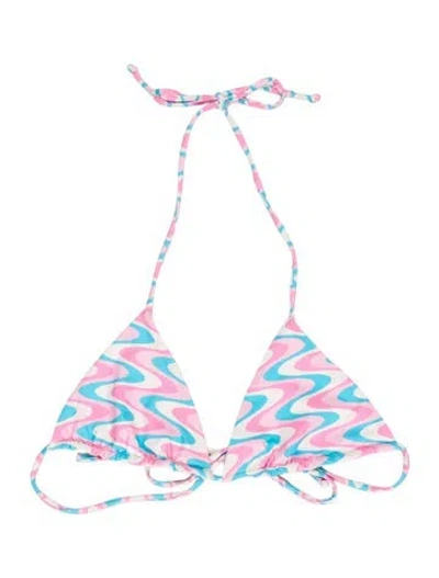 Pre-owned Frankies Bikinis Tie-dye Print Top In Pink