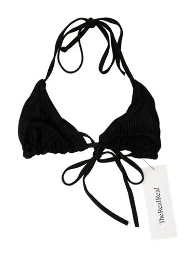 Pre-owned Frankies Bikinis Top In Black